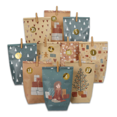 DIY Adventskalender zum Befüllen – Tüten-Set CHRISTMAS in Beige & Petrol