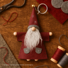 Schlüsselanhänger Wichtel Weihnachtsmann „Klausi“ – Lustiges Wichtelgeschenk