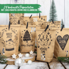 Adventskalender SO CUTE - Tüten-Set zum Befüllen