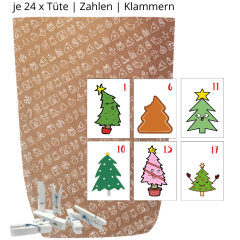 Adventskalender Set zum Befüllen X-MAS ICON WEIHNACHTSBÄUME