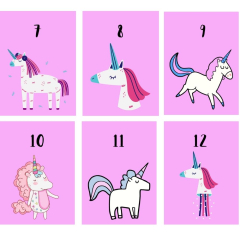 Adventskalender Zahlen EINHORN