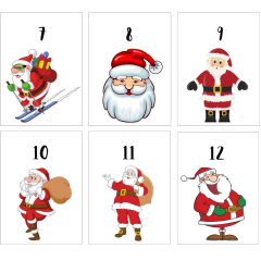 Adventskalender Zahlen SANTA CLAUS