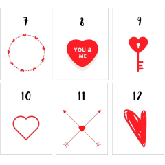 Adventskalender Zahlen 1 - 24 GFF HERZEN