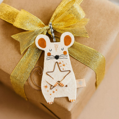Baumschmuck Winterfreunde „Maus Mimi“ – schöner Geschenkanhänger
