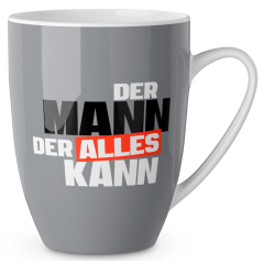 Becher Porzellan „Der Mann der alles kann“ – Geschenk für Kollegen und Freunde