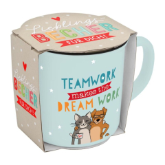 Becher “Teamwork makes the dream work“ – Lustiges Kollegengeschenk