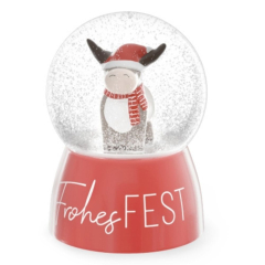 Schneekugel „Frohes Fest“ (Elch) - Kleines Weihnachtsgeschenk