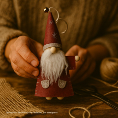 Schlüsselanhänger Wichtel Weihnachtsmann „Klausi“ – Lustiges Wichtelgeschenk